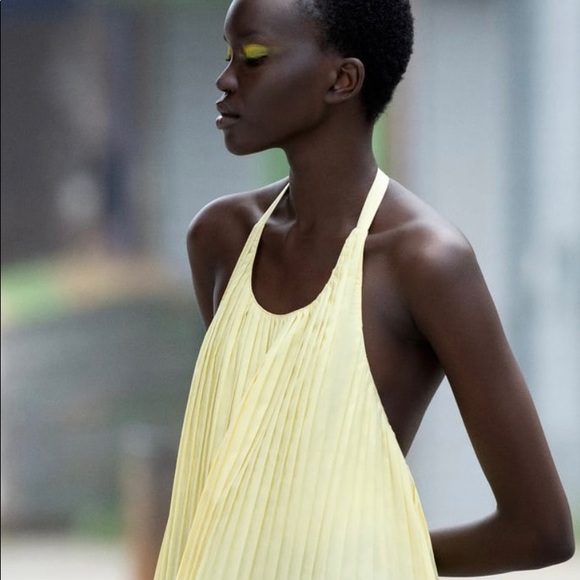 Zara Tellow Halter Dress - Picture 1 of 7